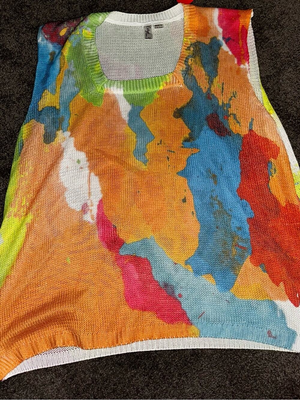 Ethyl Clothing Watercolor Knit Tank Top L/XL